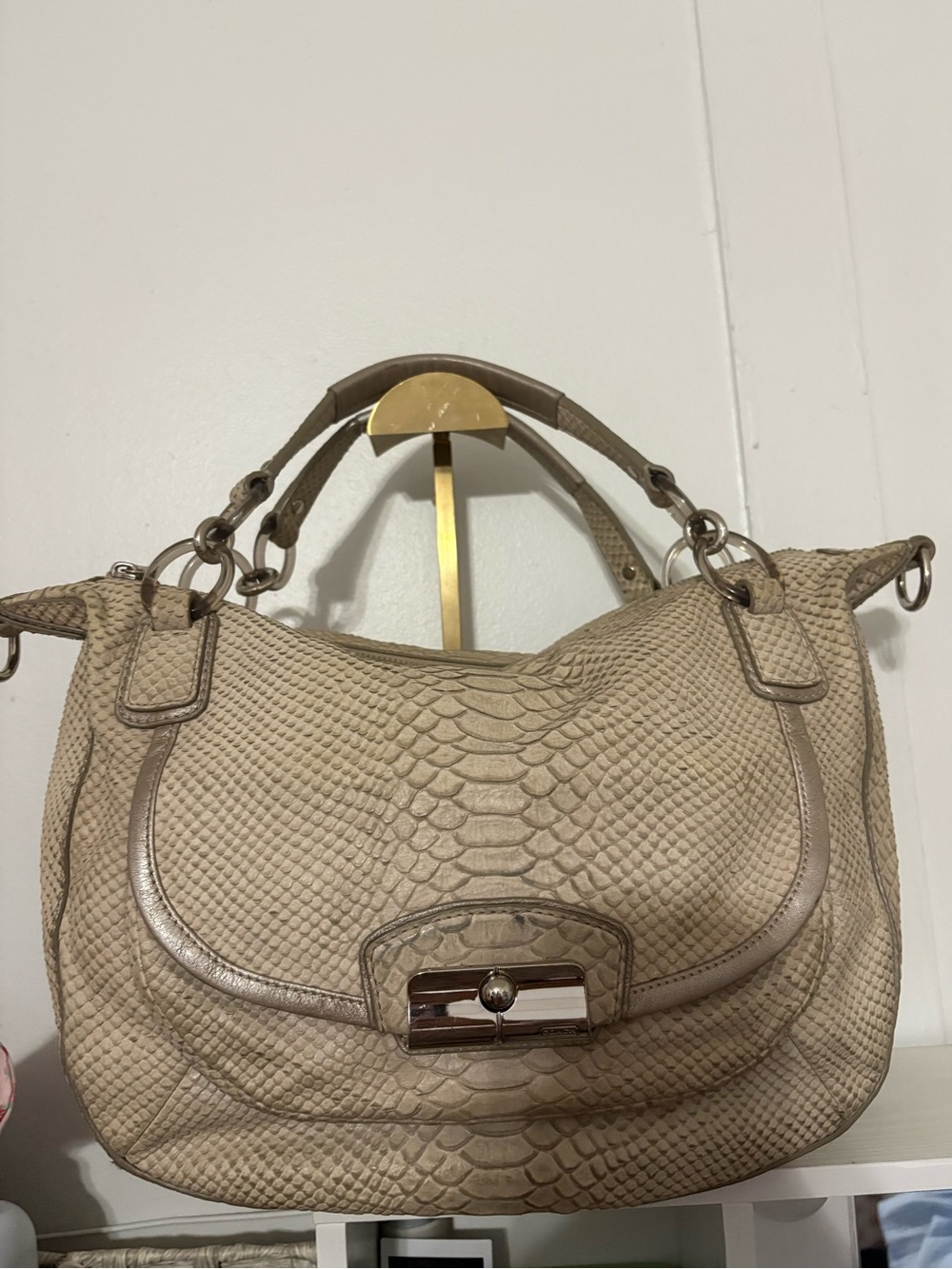 RARE Coach Kristin embossed python leather hobo bag
